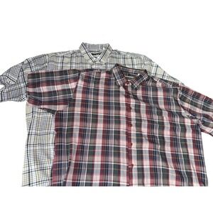 Ivy Club Classics Shirts Mens XL Lot 2 Plaid Summer Short Sleeve Button Front